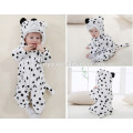 Bebé suave mameluco Animal Onesie traje traje de dibujos animados Ropa de dormir ropa de dormir, franela, bebé ropa blanca, linda toalla con capucha